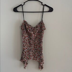 90s Floral Roses Pattern Tank Top Camisole Women’s Size XS Lightweight Material